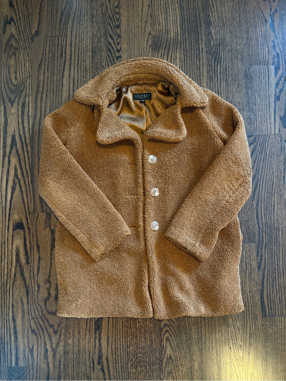 Laundry By Shelli Segal Camel Teddy Jacket
